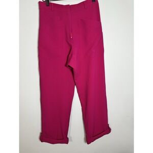 Daniela Corte 100% Silk Utility Cargo Pants Fuchsia Pink‎ Size 38 (XS)